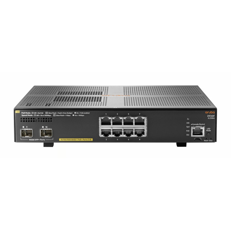 SWITCH HPE ARUBA 2930F 8G PoE+2SFP +(JL258A) - Imagen 1